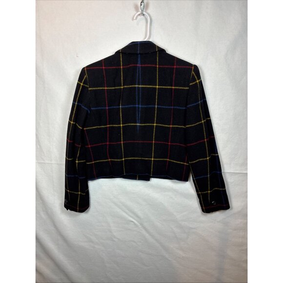 Jones New York Womens Plaid Wool Cropped Peacoat Jacket Size 4 - Picture 6 of 16